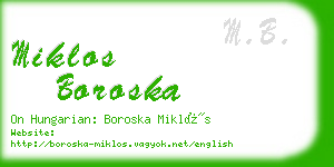 miklos boroska business card